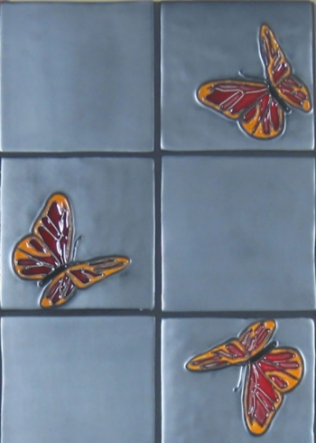 <h5>Flyte</h5><p>“Flyte” (Butterflies) 6x6 relief decos in Griffen #85.</p>